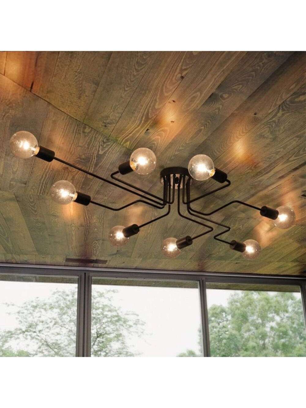 Stylish 8-Light Sputnik Chandelier | Industrial Semi Flush Mount Ceiling Light